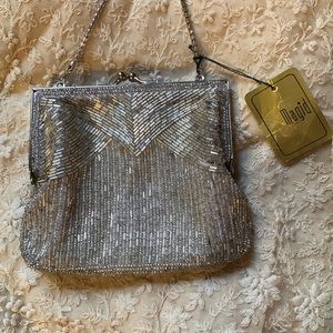 Deadstock - Vintage silver beaded purse